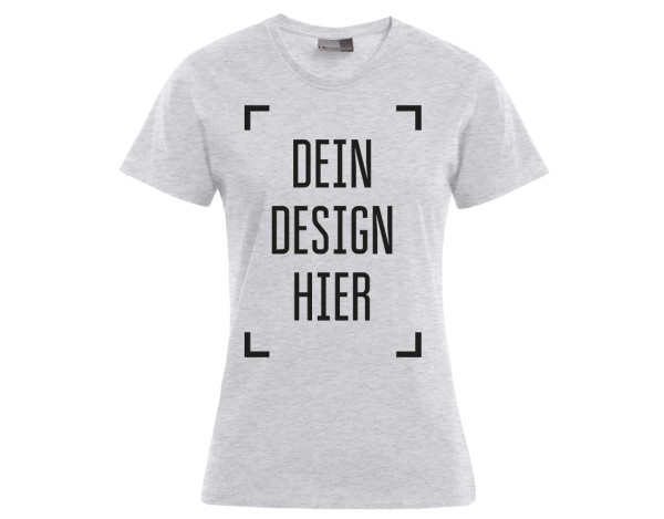 Premium Damen T-Shirt Ash - Flamingo Druckparadies