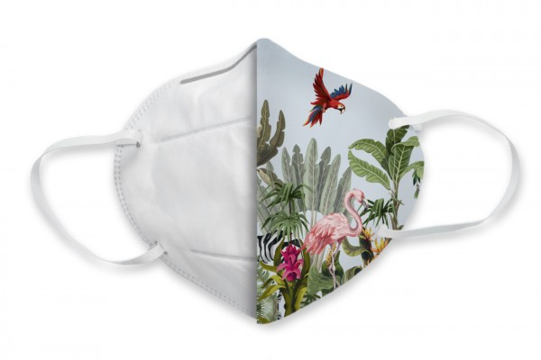FFP2 (KN95) Masken-Cover Dschungeltiere - Flamingo Druckparadies