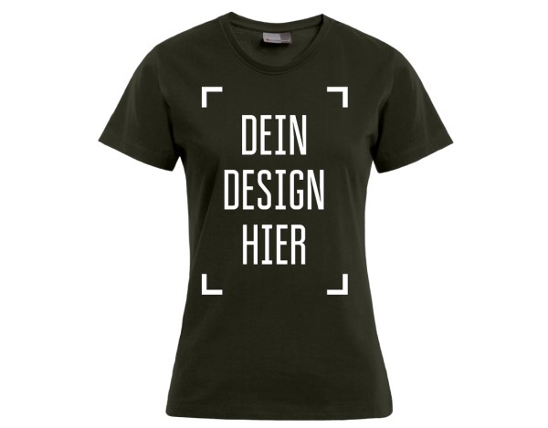 Premium Damen T-Shirt Khaki - Flamingo Druckparadies