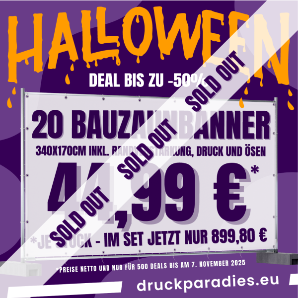 HALLOWEEN DEAL - 20 Bauzaunbanner 340x170cm